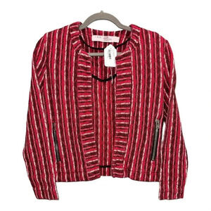 IRO Red,‎ White & Black Inland Tweed Striped Jacket